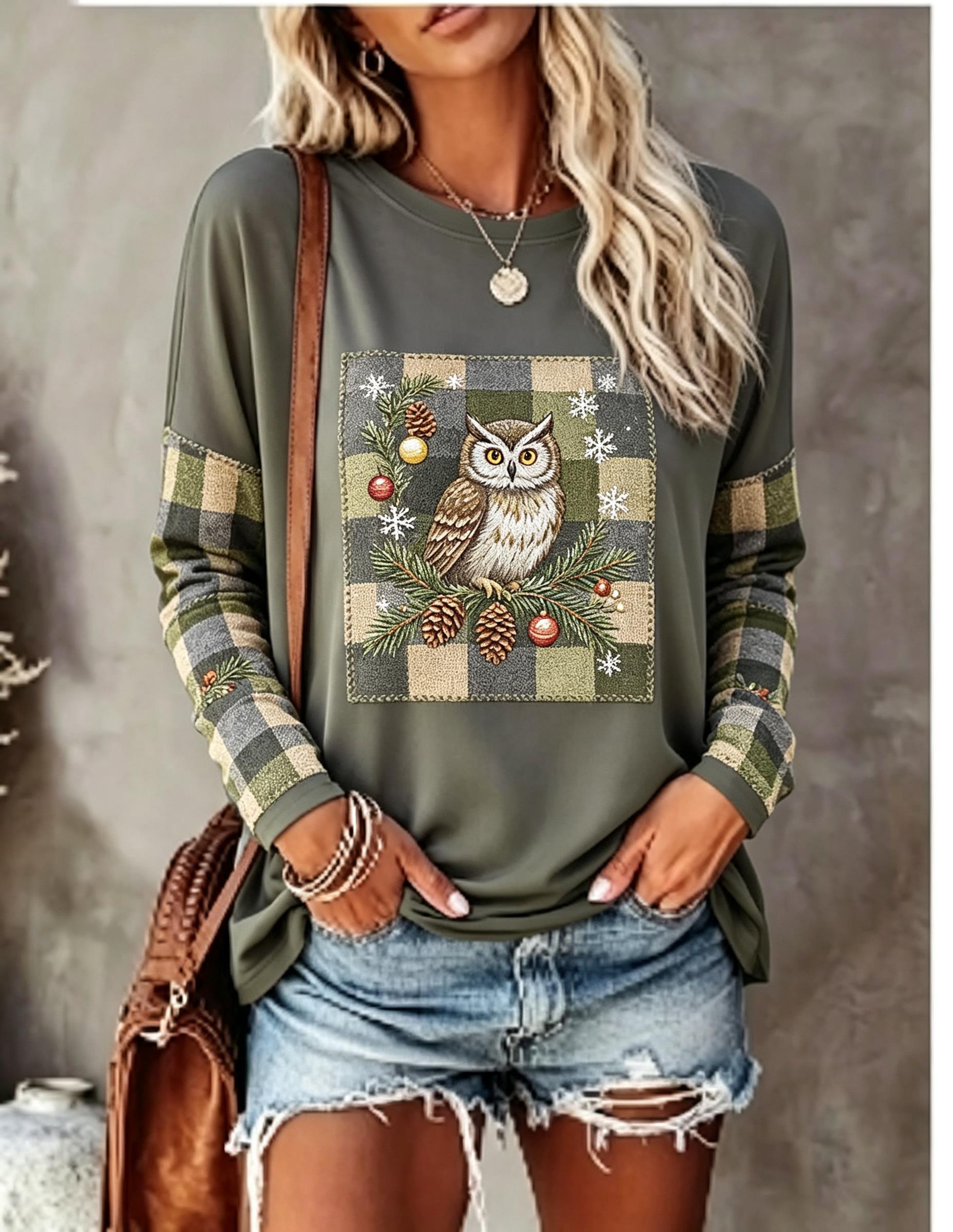 Women Long Sleeve T Shirt Fox  - T-Shirts ulasan dan harga